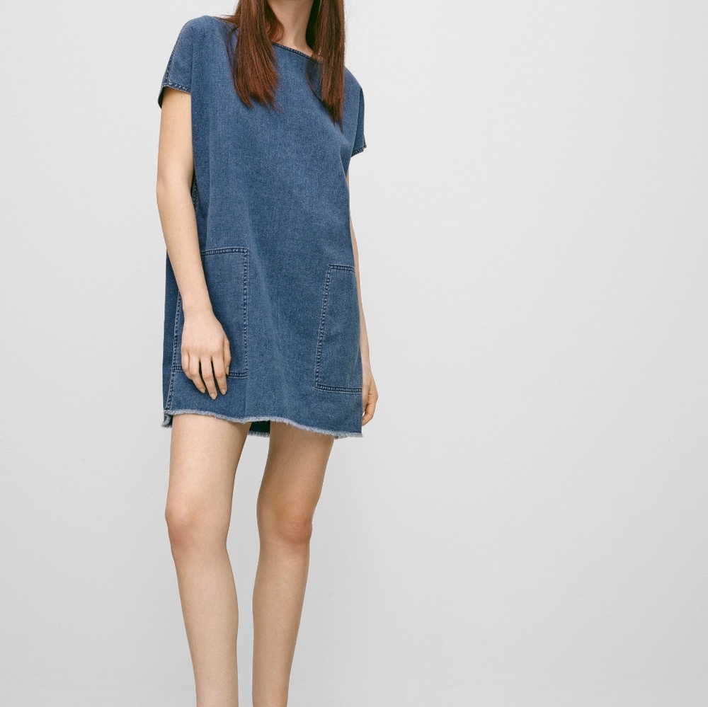 🐦 Aritzia Wilfred Free | Denim Shirt Dress “Nori”